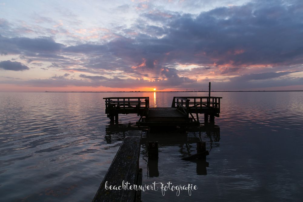 Sonnenuntergang an der Schobüller Seebrücke