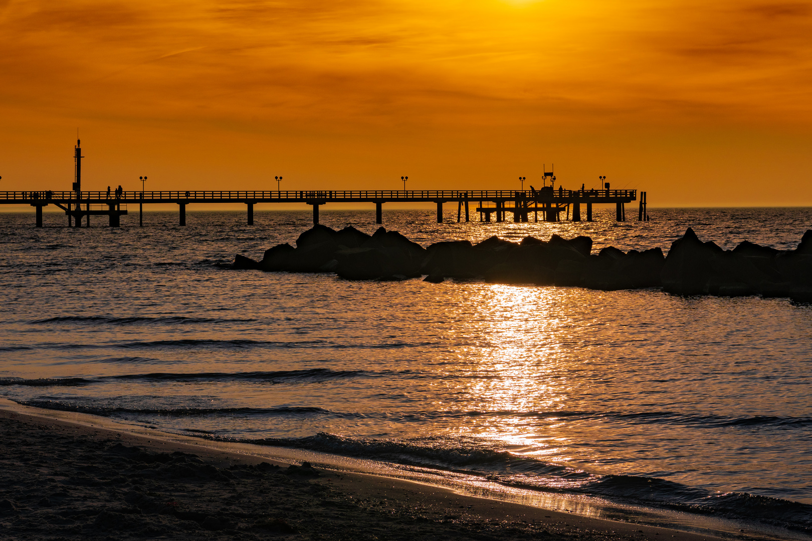 Sonnenuntergang an der Seebrücke Wustrow