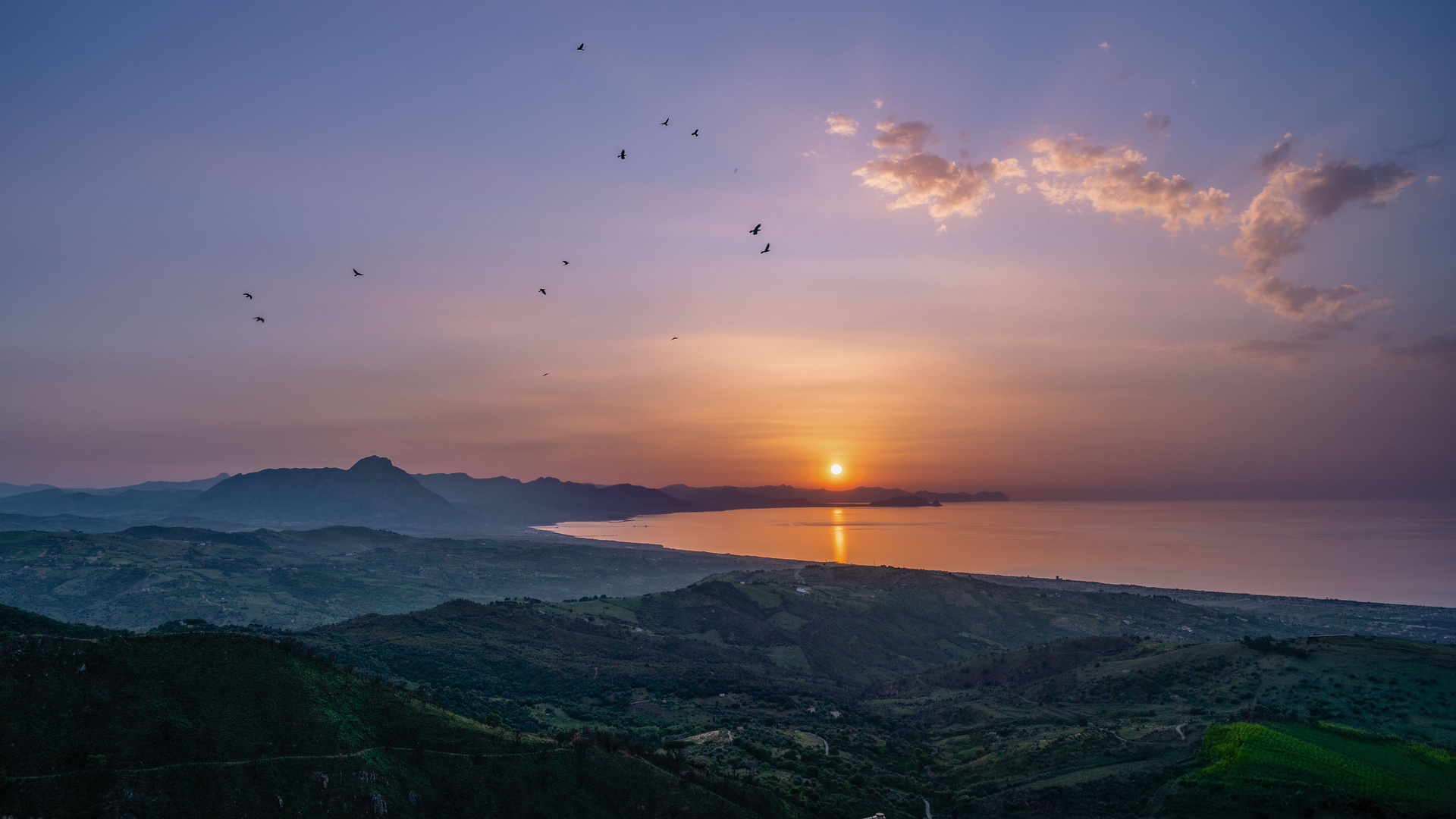 Sonnenuntergang an der sizilianischen Nordküste