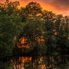 Sonnenuntergang an der Spree nach einem Regenschauer