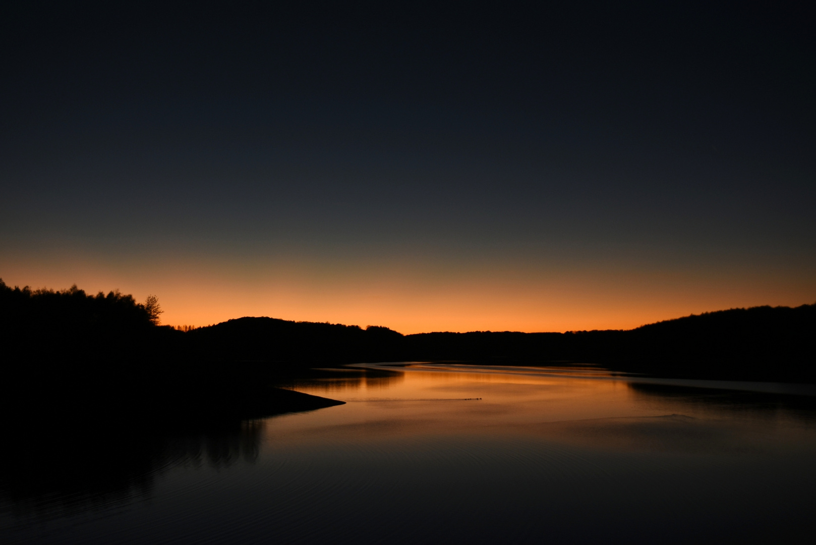 Sonnenuntergang an der Talsperre 1 Tag später