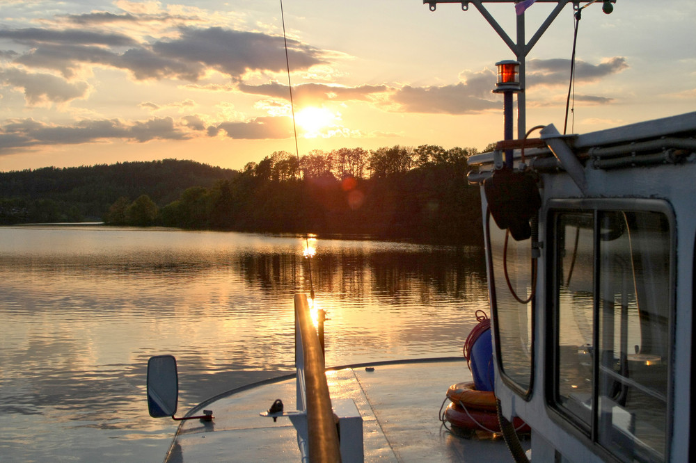 Sonnenuntergang an der Talsperre Pöhl