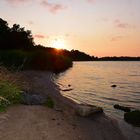 Sonnenuntergang an der Trave bei Lübeck Schlutup