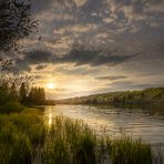 Sonnenuntergang an der Überleitungssperre Königshütte