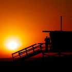 Sonnenuntergang an der Venice Beach in Los Angeles