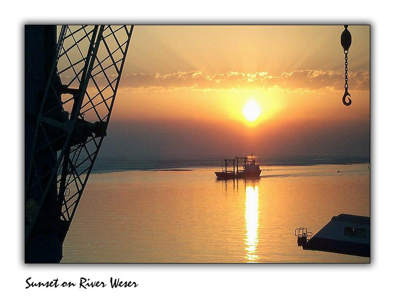 Sonnenuntergang an der Weser