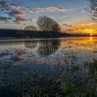 Sonnenuntergang an der Weser bei Hameln