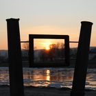 Sonnenuntergang an der Weser in Holzminden