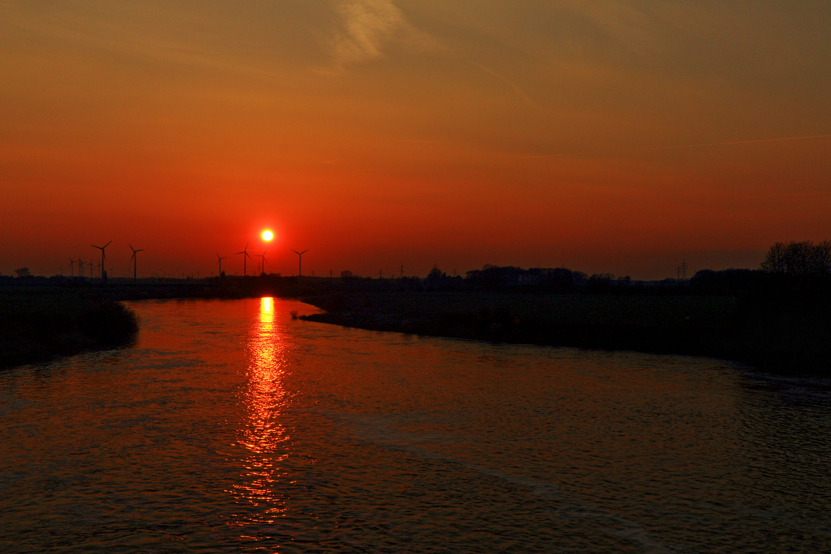 Sonnenuntergang an der Weser! (Niedersachsen)