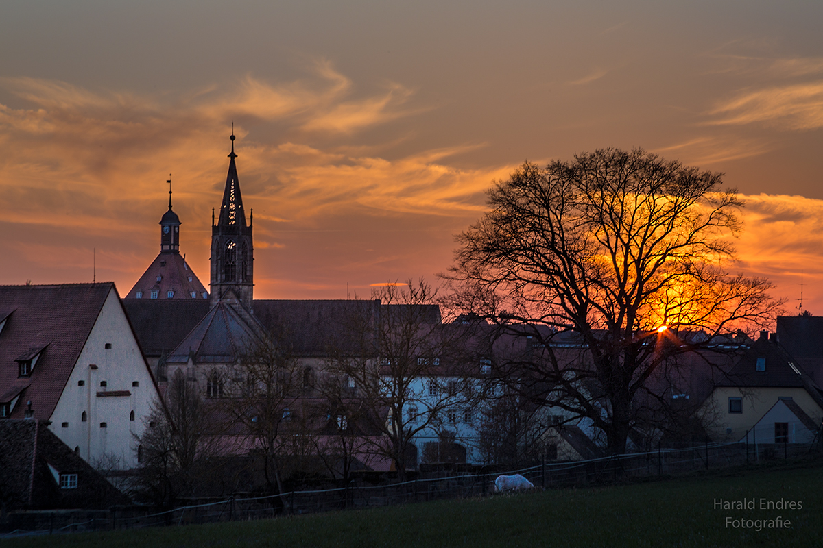 Sonnenuntergang an einem Frühlingstag