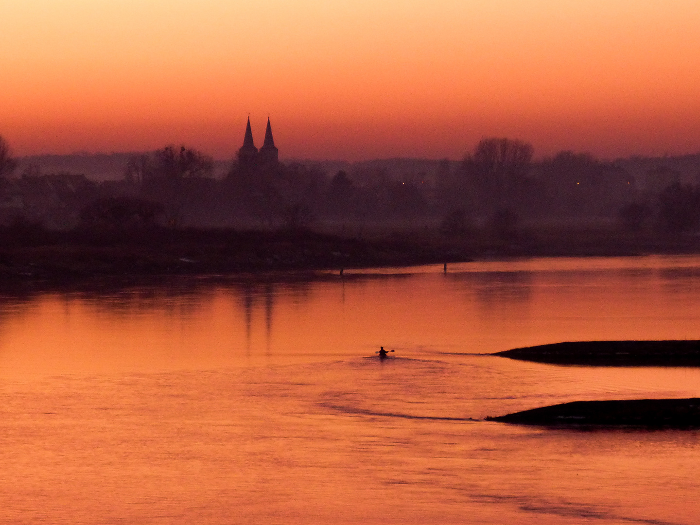 Sonnenuntergang an Elbe