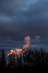 Sonnenuntergang an Heizkraftwerk II