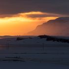 Sonnenuntergang an Islands Südostküste