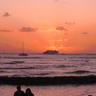 Sonnenuntergang an Waikiki Beach