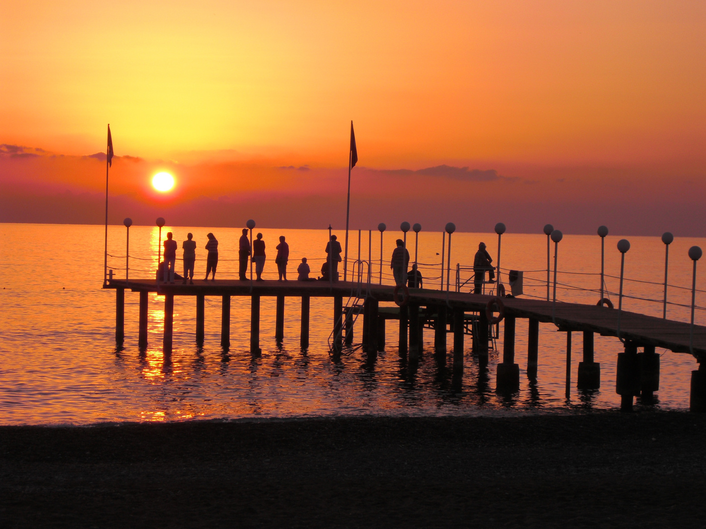 Sonnenuntergang Anfang November an der Türkischen Riviera bei Antalya