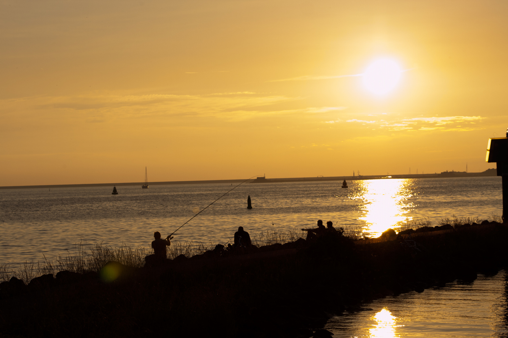 Sonnenuntergang Angler