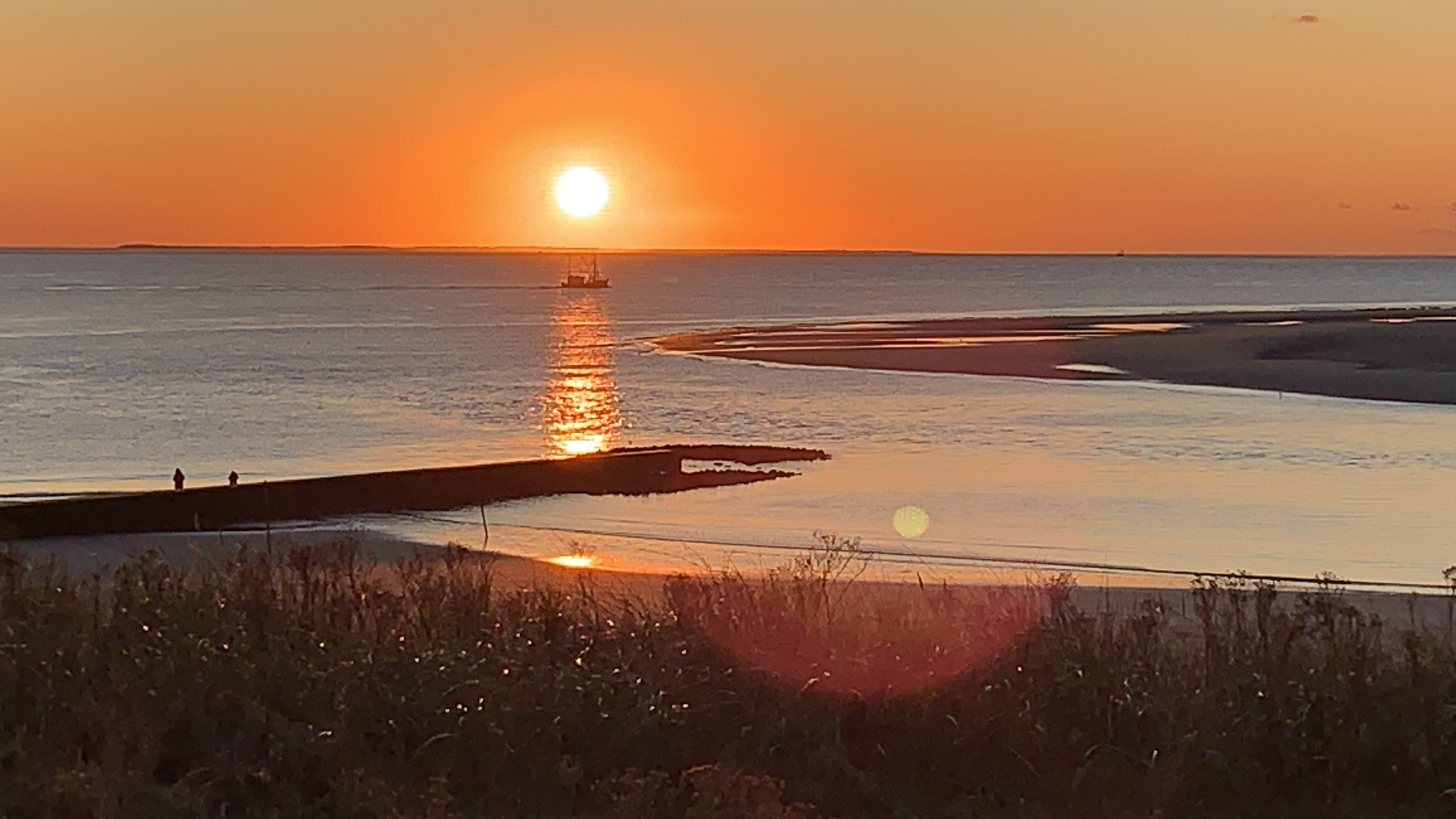 Sonnenuntergang auf Borkum im Oktober 