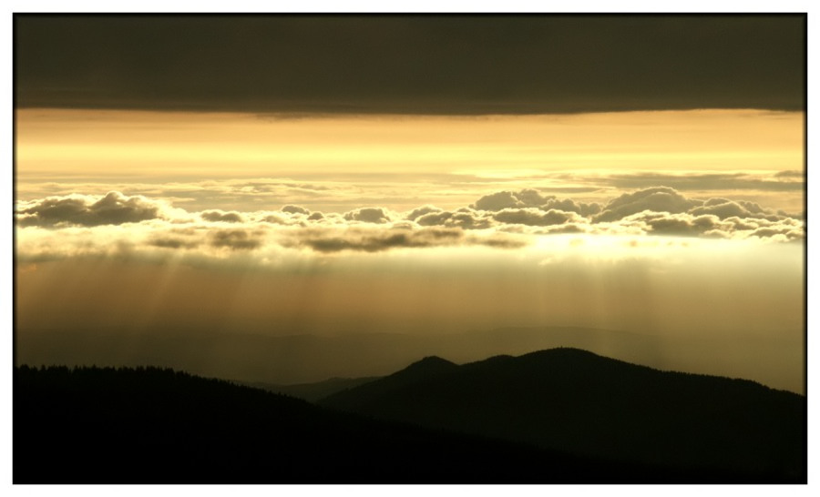 Sonnenuntergang auf dem Arbergipfel