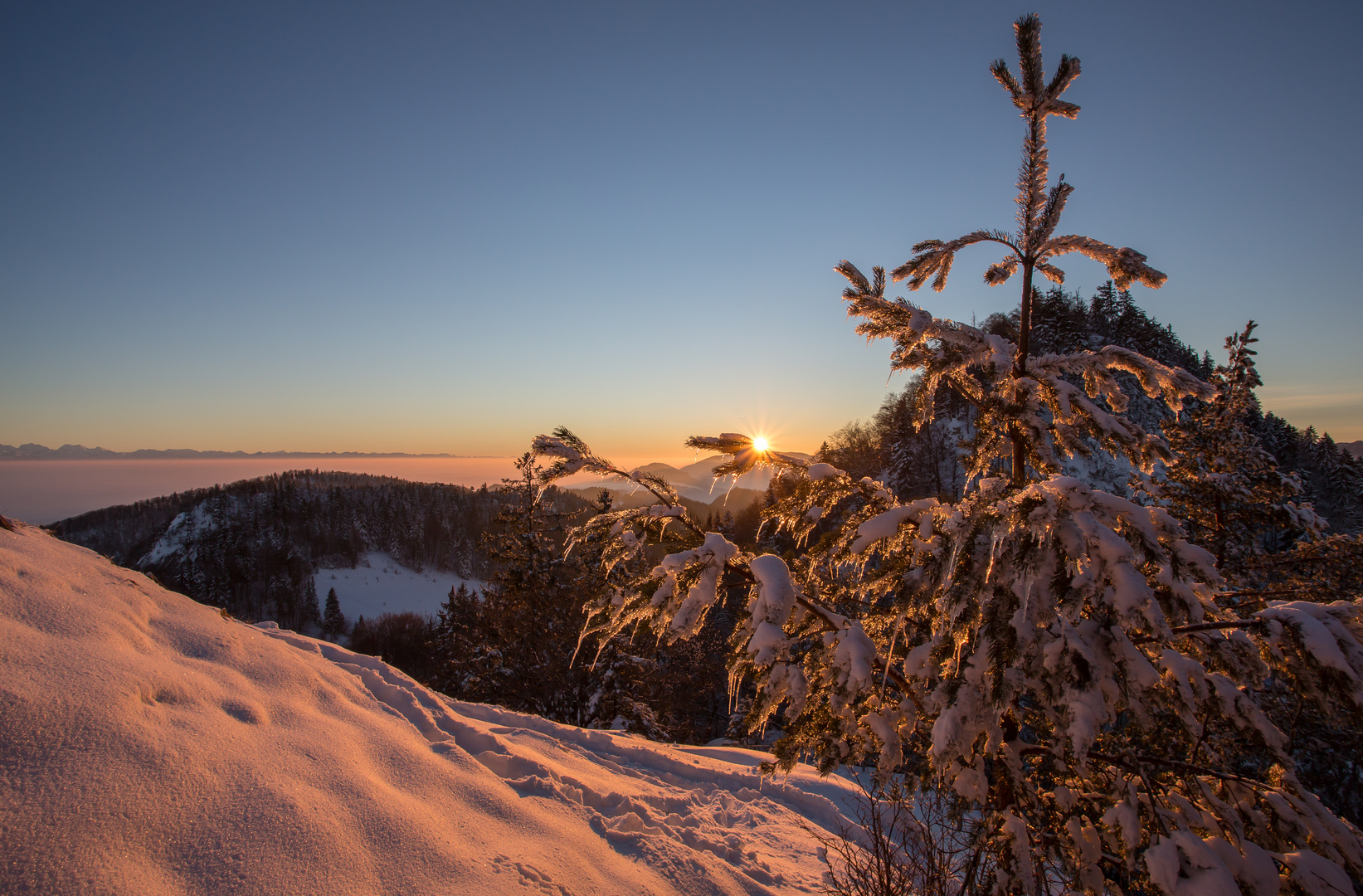 Sonnenuntergang auf dem Belchen