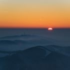 Sonnenuntergang auf dem Belchen im Schwarzwald