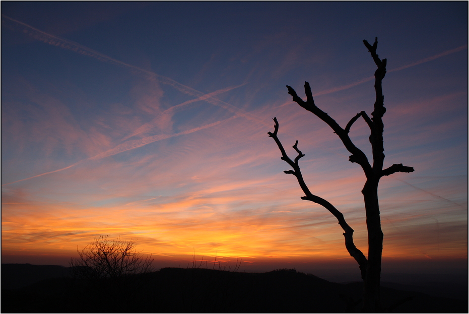 Sonnenuntergang auf dem Breitenstein (Schwäbische Alb)