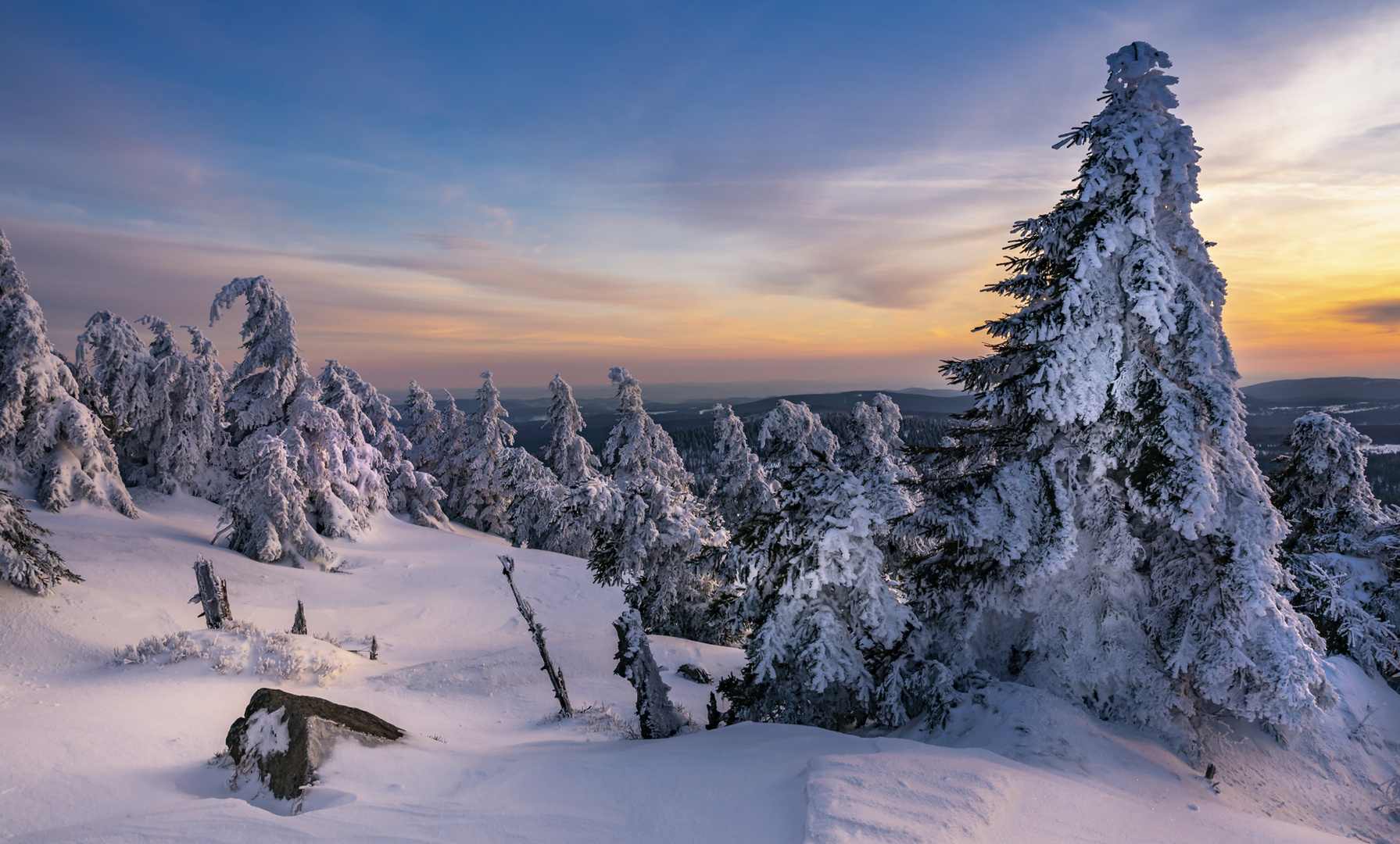 Sonnenuntergang auf dem Brocken