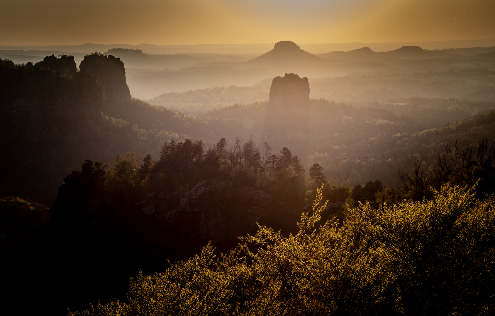 Sonnenuntergang auf dem Carolafelsen