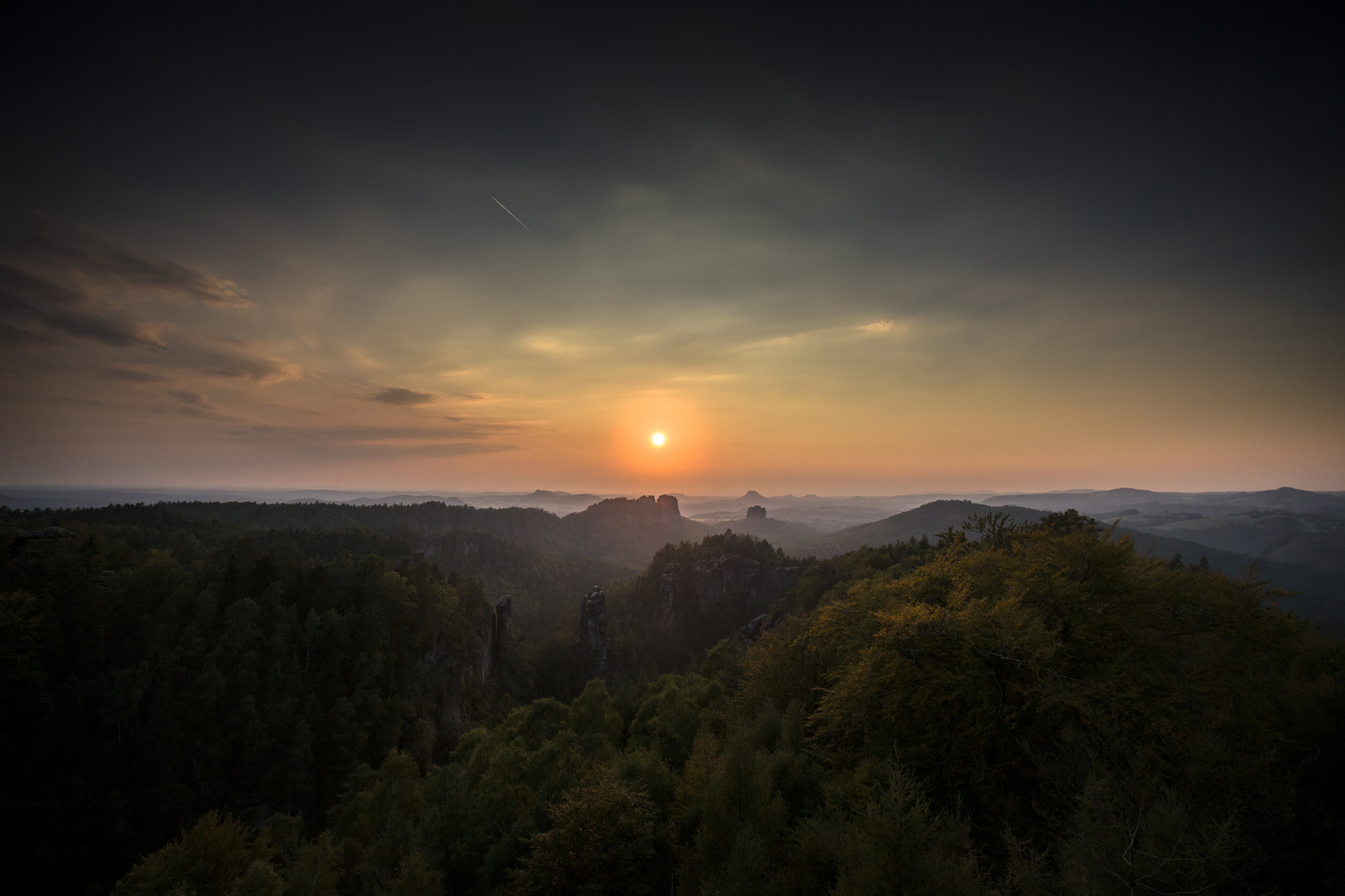 Sonnenuntergang auf dem Carolafelsen