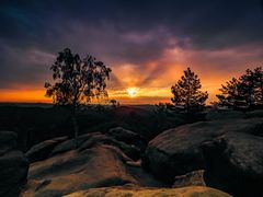 Sonnenuntergang auf dem Carolafelsen