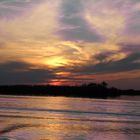 Sonnenuntergang auf dem Chobe River in Namibia