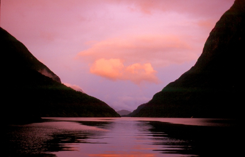 Sonnenuntergang auf dem Doubtful Sound