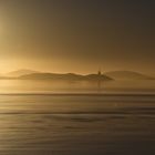 Sonnenuntergang auf dem Fjord im März