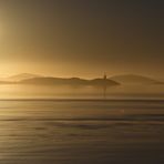 Sonnenuntergang auf dem Fjord im März