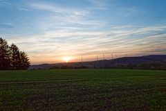 Sonnenuntergang auf dem Hangarder Flur