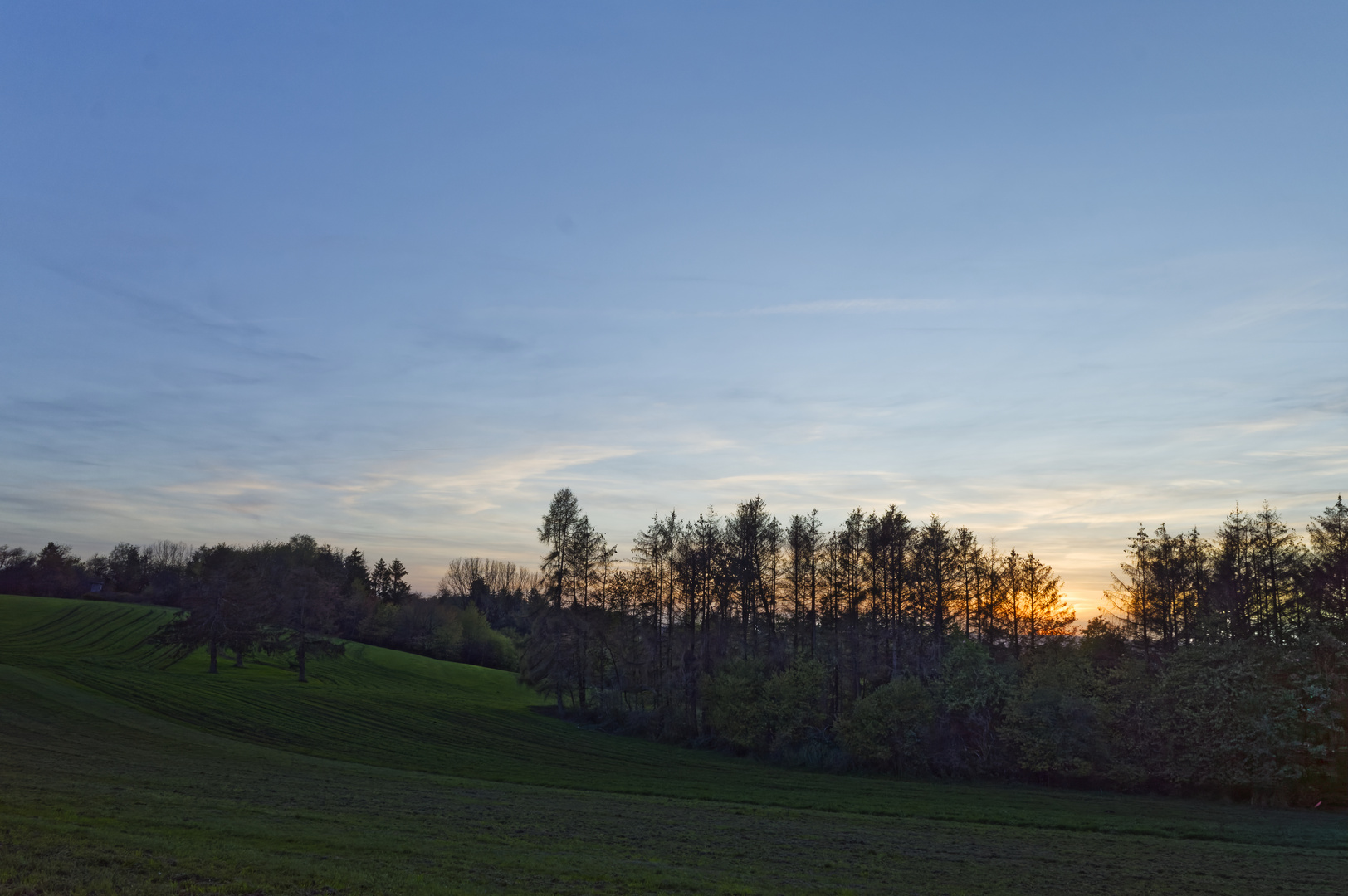 Sonnenuntergang auf dem Hangarder Flur (Saarland)