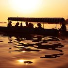 Sonnenuntergang auf dem Hau-Giang Fluss