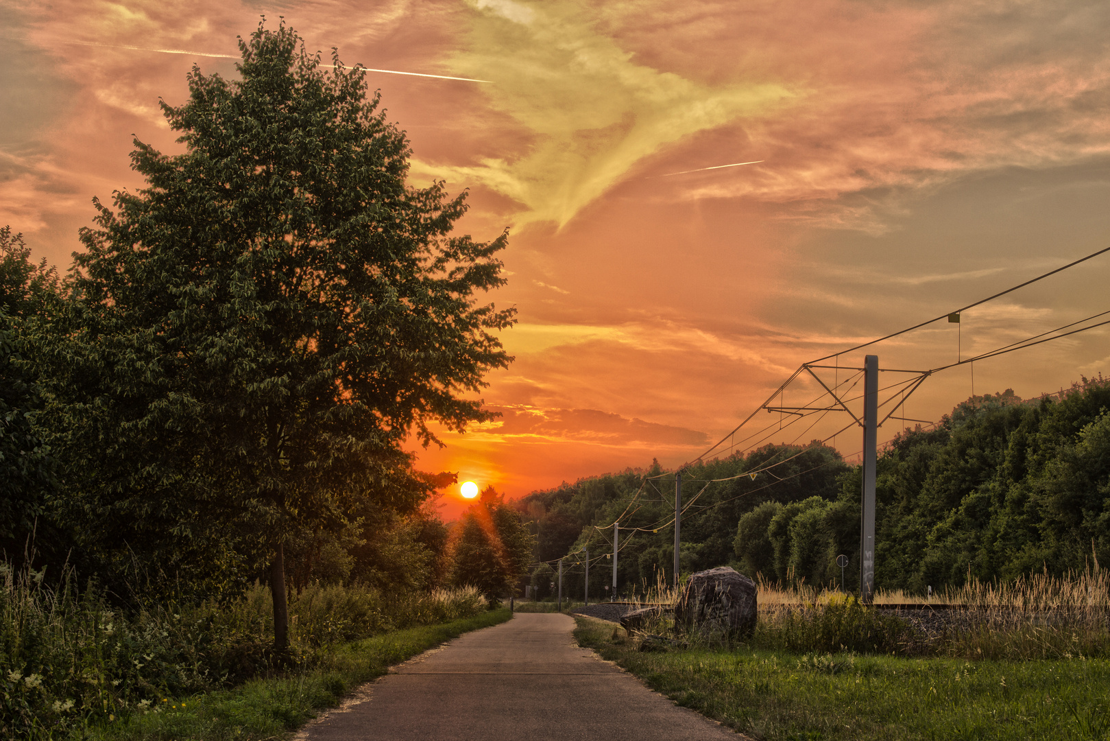 Sonnenuntergang auf dem Heimweg