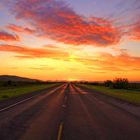 Sonnenuntergang auf dem Highway 90 kurz vor Alpine (Texas / USA)