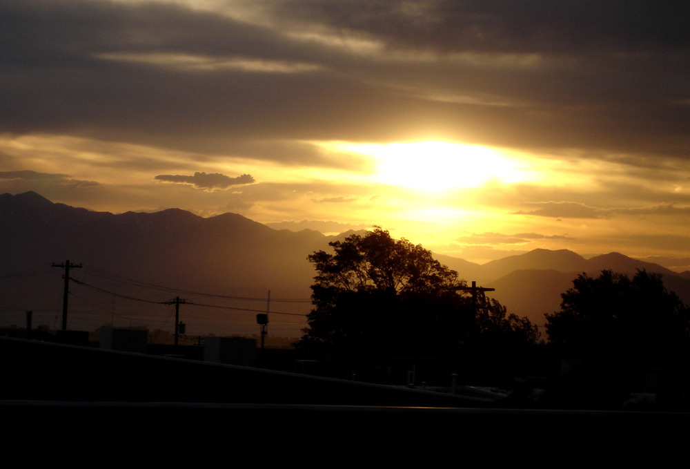 Sonnenuntergang auf dem Highway