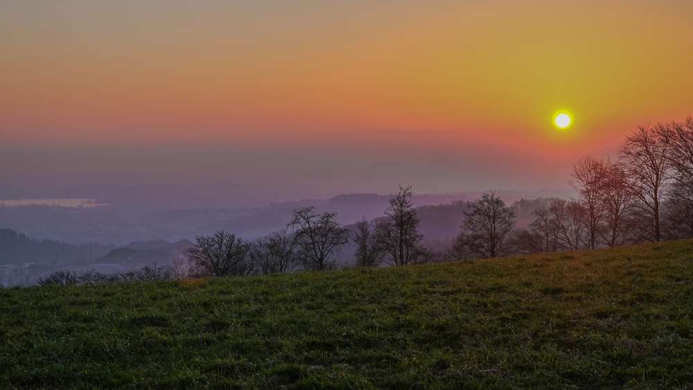 Sonnenuntergang auf dem Hirzel