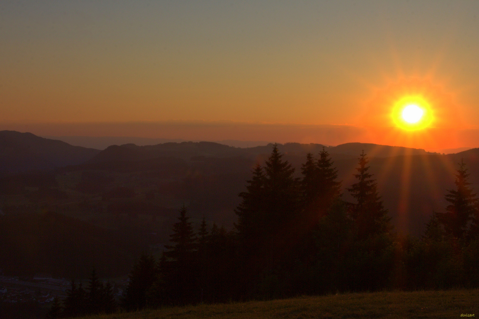 Sonnenuntergang auf dem Hochfürst im Südschwarzwald (von gestern)