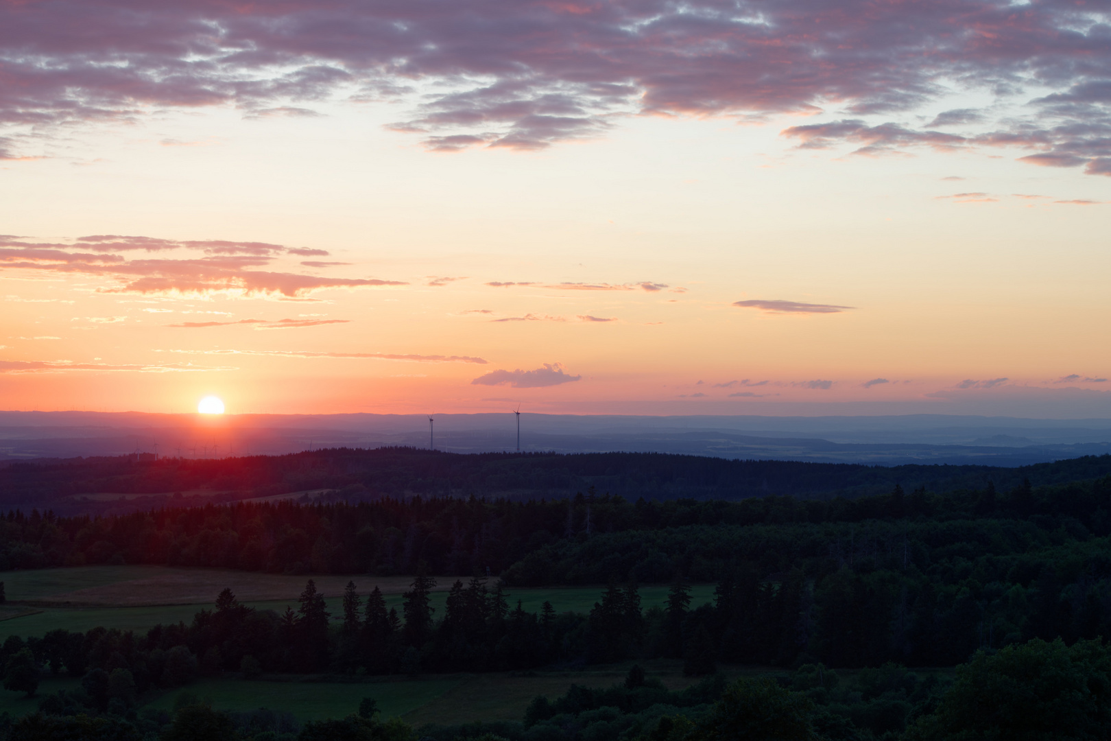 Sonnenuntergang auf dem Hoherodskopf