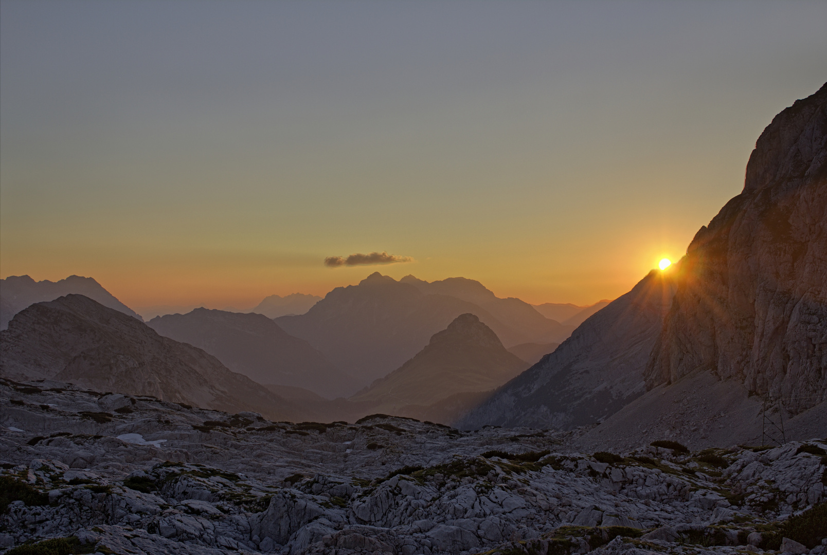 Sonnenuntergang auf dem Ingolstädter Haus