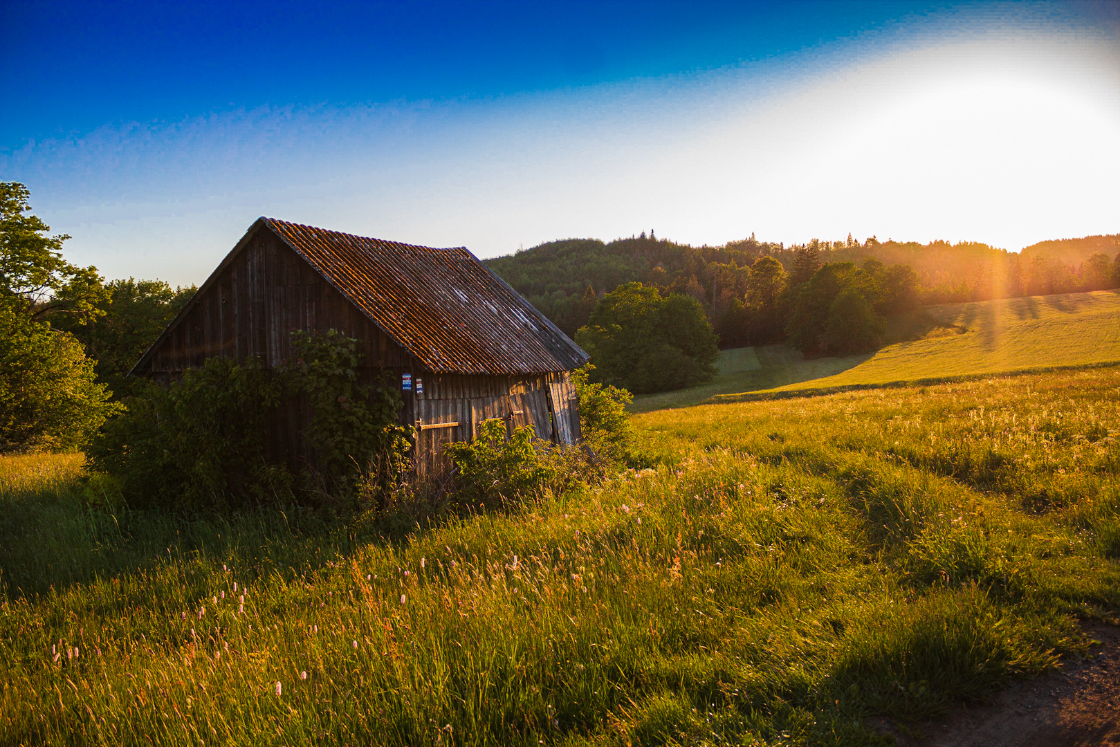 Sonnenuntergang auf dem Land