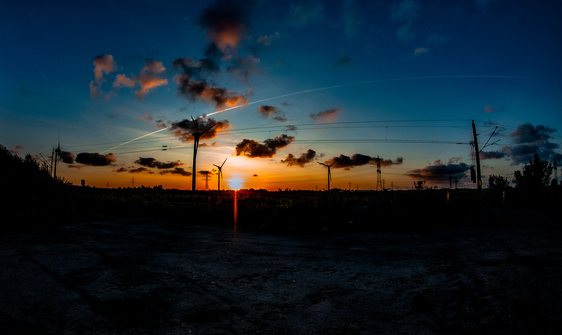 Sonnenuntergang auf dem Land