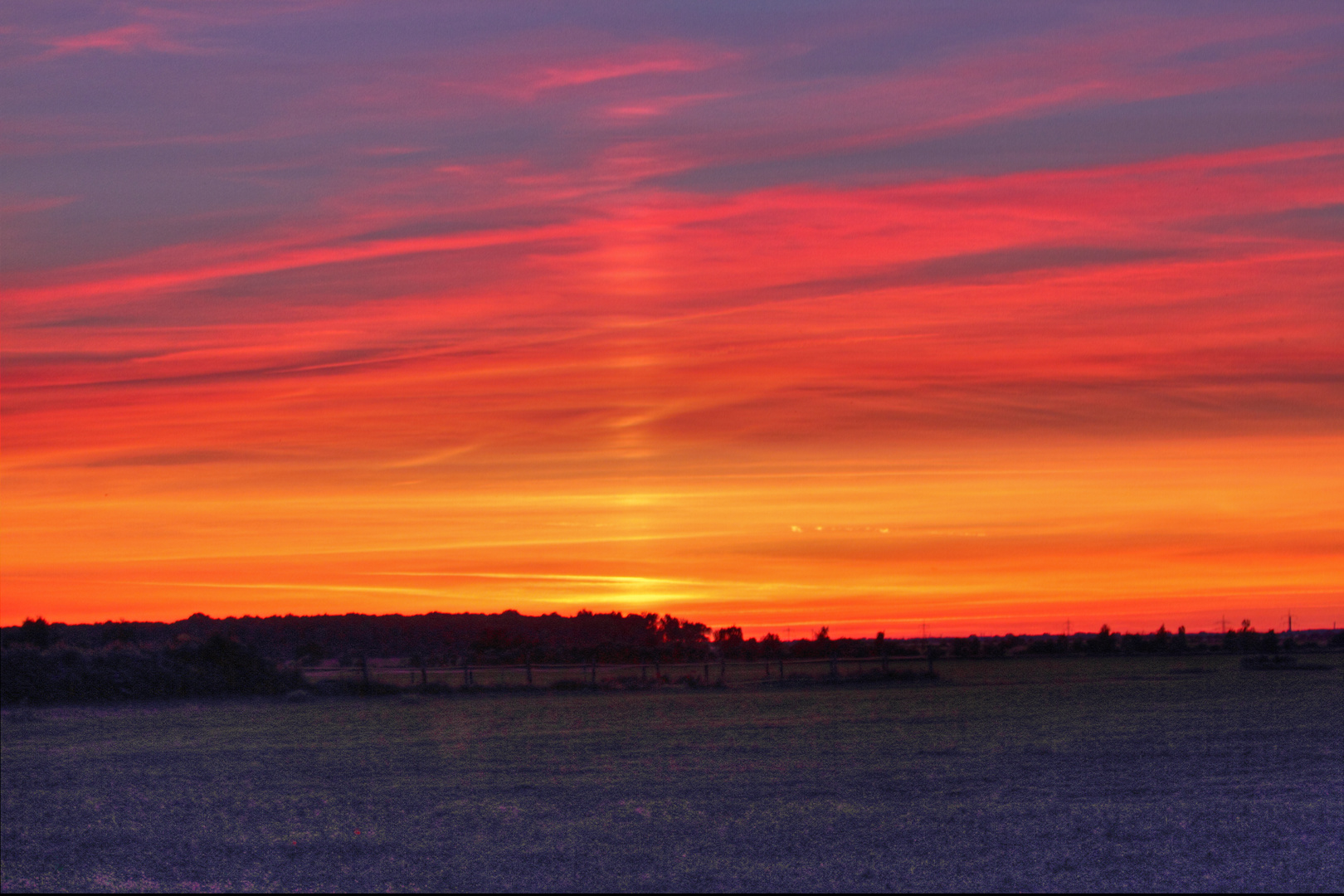 Sonnenuntergang auf dem Land