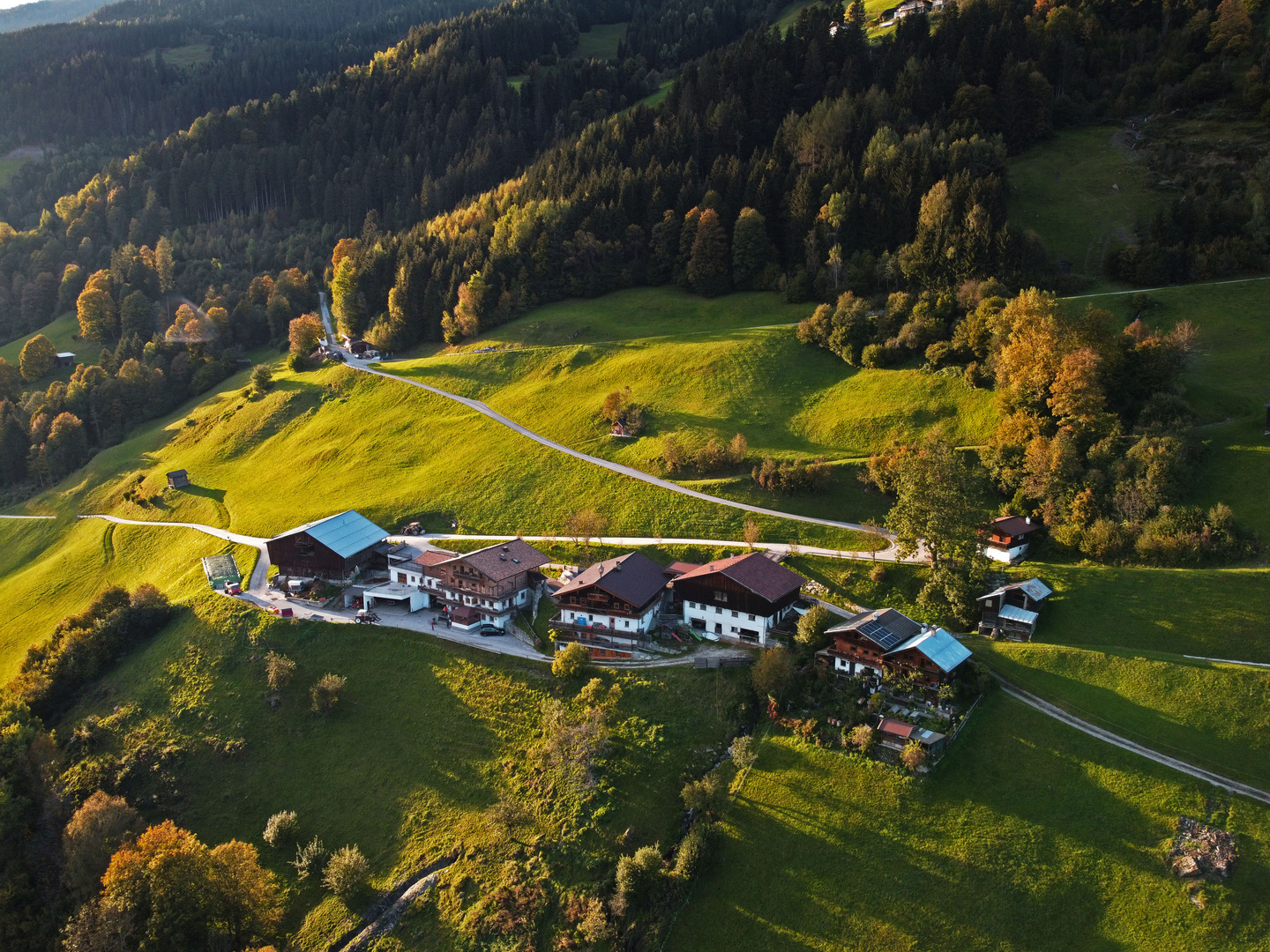 Sonnenuntergang auf dem Land 