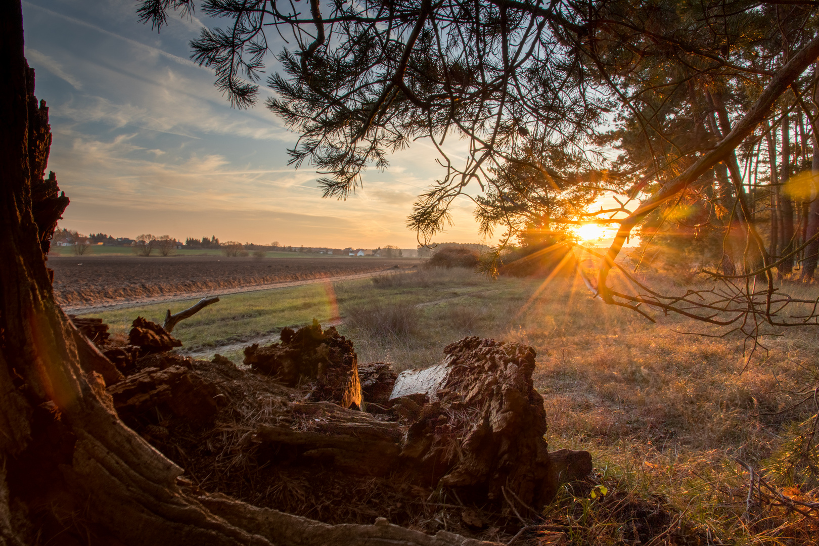 Sonnenuntergang auf dem Land