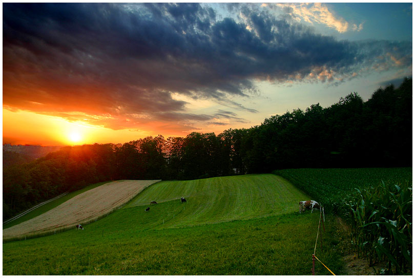 Sonnenuntergang auf dem Lande