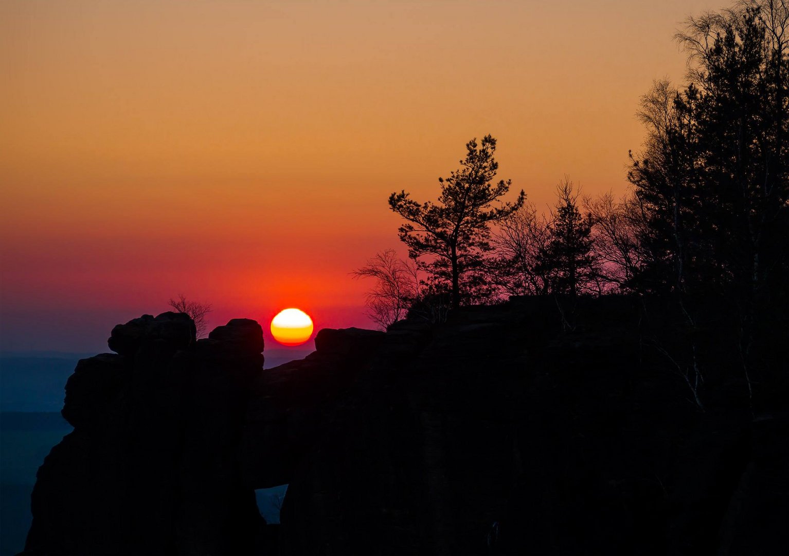 Sonnenuntergang auf dem Lilienstein